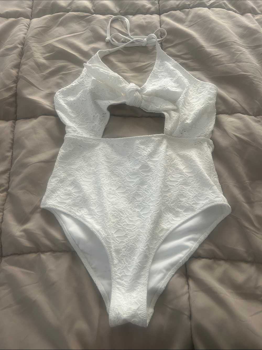 White Lace One-Piece Swimsuit